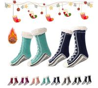 2026 New Upgraded version Ultra-Thick Cashmere Slipper Home Socks,Christmas Socks,Non Slip Comfy Warm (2pcs-b)