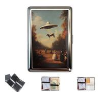 2026 New Vintage Art Deco Versatile Card & Cash Case with RFID Protection, Blocking Metal Ultra SlimID Wallet, Easy Snap Closure, Art Deco Design (C)