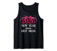2026 New Year Same Hot Mess Mom Pink Bow Happy New Year 2026 Débardeur