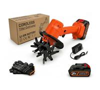 2026 Nouveau 24V 2 en 1 Motobineuse Electrique avec Perche D'extension, Motobineuse Electrique sans Fil 235 RPM, pour Le Jardin,Le Champ De LéGumes,La Serre ((Orange(1*Batterie)))