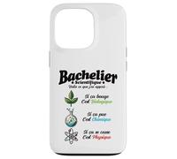 2026 Nouveau Bachelier étudiant Mention Physique Chimie Bio Coque pour iPhone 13 Pro