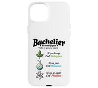 2026 Nouveau Bachelier étudiant Mention Physique Chimie Bio Coque pour iPhone 15 Plus