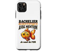2026 Nouveau Bachelier étudiant Mention Science Poisson Or Coque pour iPhone 11 Pro Max