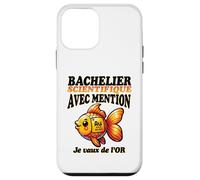 2026 Nouveau Bachelier étudiant Mention Science Poisson Or Coque pour iPhone 12 Mini
