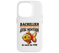 2026 Nouveau Bachelier étudiant Mention Science Poisson Or Coque pour iPhone 14 Pro