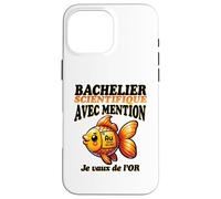 2026 Nouveau Bachelier étudiant Mention Science Poisson Or Coque pour iPhone 16 Pro Max