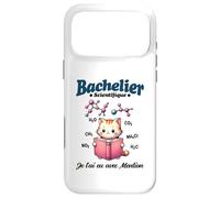 2026 Nouveau Bachelier Mention Homme Science Chaton Molécule Coque pour iPhone 17 Pro Max