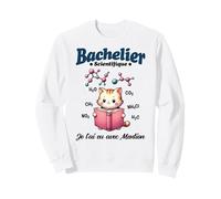 2026 Nouveau Bachelier Mention Homme Science Chaton Molécule Sweatshirt