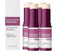 2026 Nouveau Baume Multi Calcium Stick Formule Soin Coréen Avec Collagène, Amande et Vitamine E Pour Le Visage, Les Yeux et Le Cou, Hydratant et Nourrissant (4Pcs)