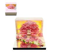 2026 Nouveau Calendrier de Bureau 3D, Calendrier de Bureau avec Note et Lumière LED, Art de Découpe de Papier DIY, Bloc-Notes d'Art de Découpe de Papier pour Cadeau, Jour de Noël, Décoration de Bureau