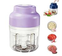 2026 Nouveau chopper d'ail électrique, Mini chopper de légumes portable, Mise à niveau électrique Mini choppers d'ail Set, USB rechargeable, pour mashing oignon, Chili, Gingembre