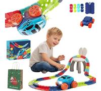 2026 Nouveau Circuit de Voiture avec looping, 46/92/138/184 PCS Jouet de Piste de Voiture Anti-gravité, avec 2 Voiture, Circuit Voiture Flexible, pour Enfants de 3 Ans et Plus (46pcs Classique)