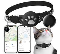 2026 Nouveau Collier GPS Chat, Traceur GPS Chat Tracker, sans Carte SIM, sans Abonnement Mensuel, Localisation Temps Réel, Imperméable et Durable (Noir)