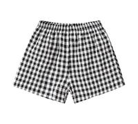 2026 Nouveau Costume Enfants Filles Shorts décontractés à carreaux, les petites filles portent des pantalons d'été légers, Noir , 4-5 ans
