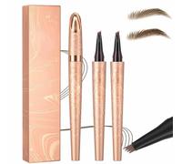 2026 Nouveau Crayon Sourcils Microblading, Crayon Sourcils Imperméable à 4 Pointes, Maquillage Sourcils Naturel Magique Premium, Stylo Contour Fin (Brun Clair + Brun Foncé)
