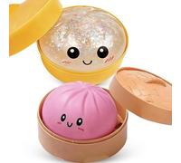 2026 Nouveau Jouet De Boulette De Paillettes Squishy-Boulette Spongieux Paillettes pour Soulager Le Stress, Jouet De Boulettes pour Tout Le Monde (Blanc + Rose)