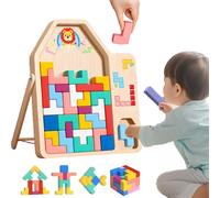 2026 Nouveau Puzzle en Bois Tetris, 42pièces-Puzzle Multifonction en Bois pour Enfants, éloigne des écrans intelligemment, Jeu Tetris 3D, Jouets en colorés stimule la logique (Style-2(m))