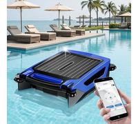 2026 Nouveau Robot écumeur de Piscine Solaire avec Application et télécommande, Deux Modes de Charge, évitement Intelligent des Obstacles, pour piscines creusées/Hors Sol Blue