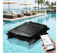 2026 Nouveau Robot écumeur de Piscine Solaire avec Application et télécommande, Deux Modes de Charge, évitement Intelligent des Obstacles, pour piscines creusées/Hors Sol Black