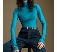 2026 Nouveau Top col roulé en maille transparente pour femmes, printemps/été. Polyvalent pour la plage, les vacances, les festivals de musique country, le style décontracté chic et le bureau L,M,S,XL,