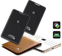 2026 Nouveau (Uniquement Android) Bluetooth Wallet Smart Tracker Card Lot de 2 Fin 1.6mm, 5 Ans Batterie, IP68 Imperméable, Fonctionne avec l'app Google Localiser, pour Portefeuille/Valise/Bagage,Noir