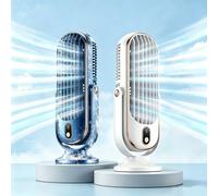 2026 Nouveau Ventilateur de Table Portable à Grande Batterie et Double Moteur, Petit Climatiseur Domestique, Ventilateur à Air Refroidi 5 Vitesses 720° Sèche-Cheveux Surround, Bureau, Voyage, Camping,