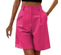 2026 Nouveautés dans les vêtements pour femmes Robe d'été Femme Mince, Ample Droit Pantalon Décontracté Taille Haute Pantalon Respirant Jambe Large Pantalon Cinq Points, Rose, 3XL