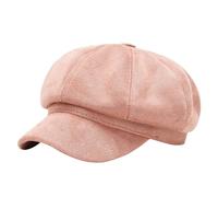 2026 Nouveaux accès Béret Uni avec huit champs pour petits visages Mode quotidienne polyvalente, Rose, taille unique