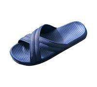 2026 Nouveaux accès Pantoufles Mode Couples Hommes Salle de Douche Antidérapant Respirant Semelle Souple Chaussures Pantoufles Confortables Chaussures Plates, bleu, 45 EU