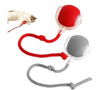 2026 Nouveaux Ball Automatique Interactif, Jouets à Balle Roulante Interactifs, Rechargeables, Actifs, Chat, Chien, Animal de Compagnie, Jouets Intérieurs, Matériaux Durables et Sûrs (Rouge+Gris)