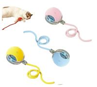 2026 Nouveaux Ball Automatique Interactif, Jouets à Balle Roulante Interactifs, Rechargeables, Actifs, Chat, Chien, Animal de Compagnie, Jouets Intérieurs, Matériaux Durables et Sûrs (jaune+bleu+rose)
