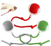 2026 Nouveaux Ball Automatique Interactif, Jouets à Balle Roulante Interactifs, Rechargeables, Actifs, Chat, Chien, Animal de Compagnie, Jouets Intérieurs, Matériaux Durables et Sûrs (Rouge+Vert+Gris)