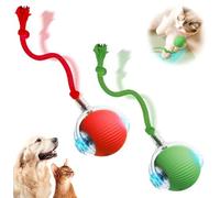 2026 Nouveaux Ball Automatique Interactif, Jouets à Balle Roulante Interactifs, Rechargeables, Actifs, Chat, Chien, Animal de Compagnie, Jouets Intérieurs, Matériaux Durables et Sûrs (Vert+Rouge)