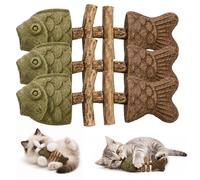 2026 Nouveaux bâtons à mâcher à l'herbe à Chat et à la Vigne argentée, Jouet Dentaire Naturel for Chats et Chatons d'intérieur, à mâcher en os de Poisson, Nettoyage des Dents(3PCS)