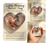 2026 Nouveaux câlins de poche Punch Monkey avec carte cadeau - Cadeau émotionnel pour les amoureux des animaux, la famille, les amis, les proches (1 pièce) (2 pièces)