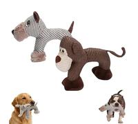 2026 Nouveaux compagnons de Safari en Lin Durable, Jouet interactif apaisant pour Chiot, Animaux à mâcher pour Chien grinçant, soulagent l'ennui et l'anxiété chez Les Chiens Dog+Monkey