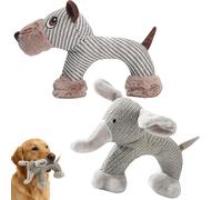 2026 Nouveaux compagnons de Safari en Lin Durable, Jouet interactif apaisant pour Chiot, Animaux à mâcher pour Chien grinçant, soulagent l'ennui et l'anxiété chez Les Chiens Dog+Elephant