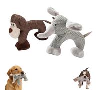 2026 Nouveaux compagnons de Safari en Lin Durable, Jouet interactif apaisant pour Chiot, Animaux à mâcher pour Chien grinçant, soulagent l'ennui et l'anxiété chez Les Chiens Elephant+Monkey
