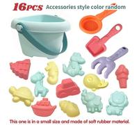 2026 Nouveaux jouets de plage - Seau de plage - Ensemble de jouets pour creuser le sable - Seau de plage pliable - Pelle de plage - Anti-choc - Caoutchouc souple (Ensemble assorti de styles et de coul