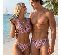 2026 Nouveaux maillots de bain triangle pour hommes, fleuris, romantiques, décontractés et confortables pour la plage/la piscine, collection Printemps/Été L,M,S,XL,XS,XXLPlantesÉtoffe