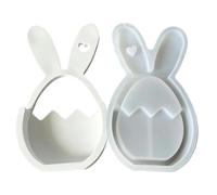 2026 Nouveaux Moules Pour Les Moules En Silicone De Lapin De Panier De Fleurs De Pâques, Fournitures D'artisanat De Printemps À Dégagement Facile De Lapin 3D, Décor De Vacances De Moule D'oeuf De
