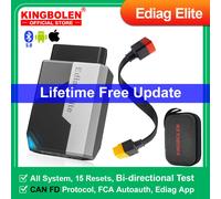 2026 Nouveaux outils de diagnostic de voiture français gratuits à vie KINGBOLEN Ediag Elite Tous les systèmes 15 réinitialisations Test bidirectionnel Scanner automatique OBD2 Ediag Elite