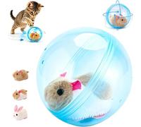 2026 Nouvelle Balle De Chat Interactive Auto-Roulante, Rotation à 360 °, Balle De Chat Mobile Amusante pour Animaux De Compagnie pour Chats, Chiens Chassant (Bleu-Souris-B)