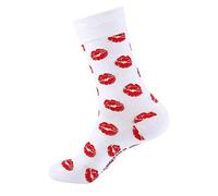 2026 Nouvelle collection de chaussettes de Saint-Valentin pour femmes en forme de cœur, chaussettes mi-longues de couleur contrastée, Blanc., taille unique