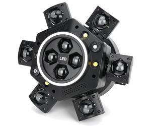 2026 Nouvelle lampe atmosphérique LED multi-faisceaux, lampe de scène rotative à 6 bras de 150W, 0-100% de dimmabilité, laser/stroboscopique, support de télécommande et activation par son pour DJ