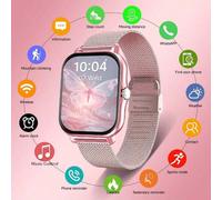 2026 Nouvelle Montre Connectée de 1,83 pouces pour Hommes et Femmes, Design à Double Bracelet avec Riches Couleurs de Bracelet, Notifications, Réponse d'Appel, Contrôle de la Musique, Modes Sport, Com