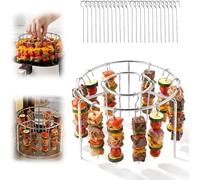 2026 Nouvelle Support Vertical à brochettes pour friteuse à air chaud, Set De Brochettes Barbecue En Acier Inoxydable, Grille De RôTissage Friteuse à Air Pour Barbecue Ou Grill(12 Brochettes d'acier)