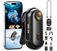 2026 nouvellement améliorée Caméra d'Action 4K(64GB),Mini Caméra Sport WiFi,Camera Pouce Étanche Portative,Mini Body Cam Velo Casque,Camera Piéton Caméra POV pour Motos Ski Surf Alpinisme Escalade
