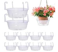 2026 Nouvelles 10 pièces Plateaux d'irrigation suspendus Panier Transparent, Poêles à gouttes de suspendues avec crochets, Plateaux de plantation suspendus d'intérieur pour pots de fleurs