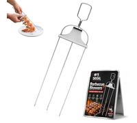 2026 Nouvelles brochettes de gril à 3 voies Brochettes de grillades plates avec barre coulissante à poussée, for la viande, le poulet(2 pcs)